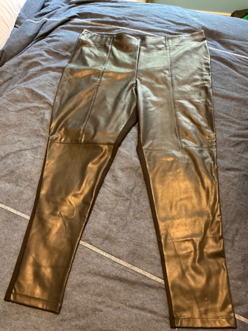 Faux leather black pants Plus size